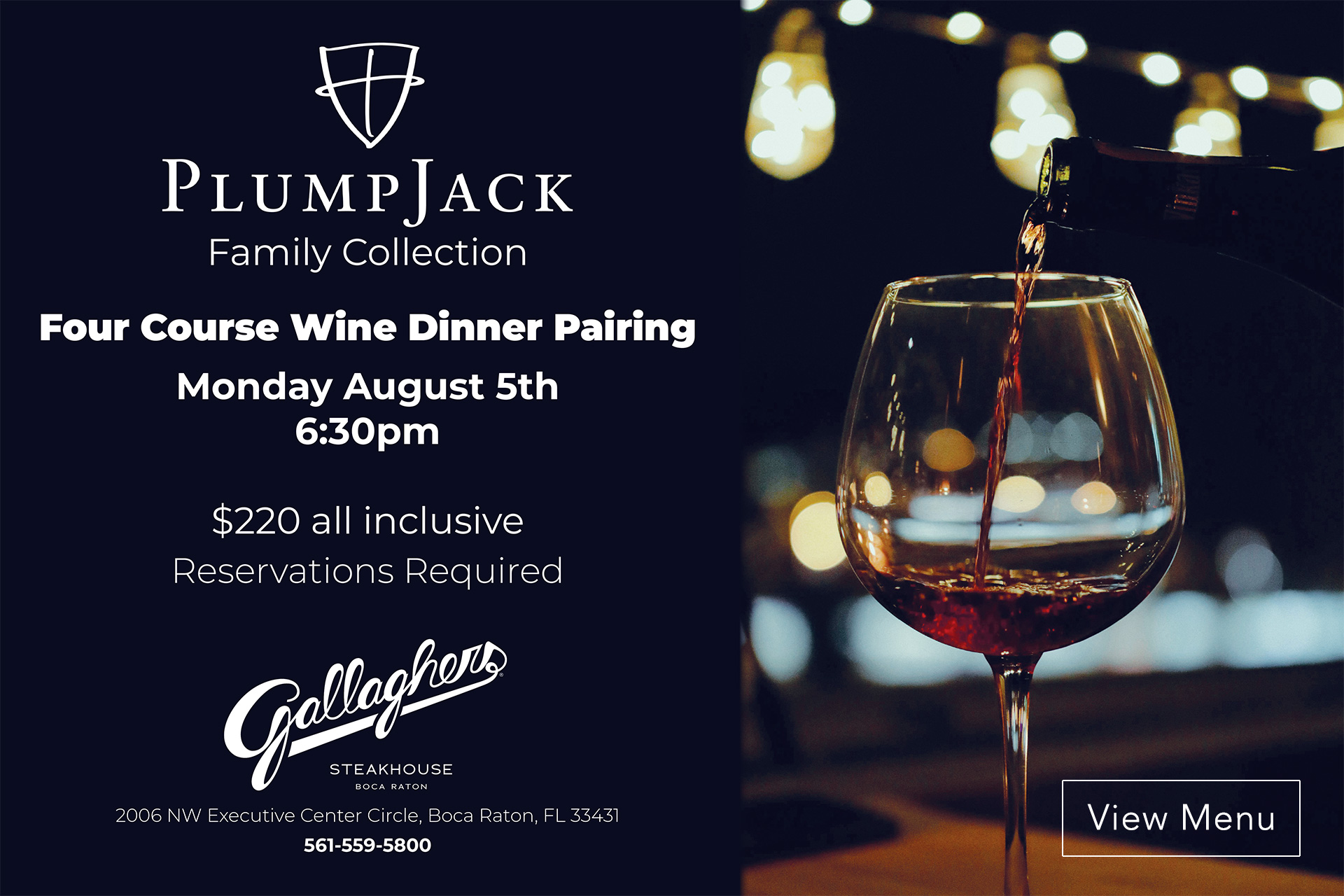 Gallaghers Plump Jack Wine Tasting